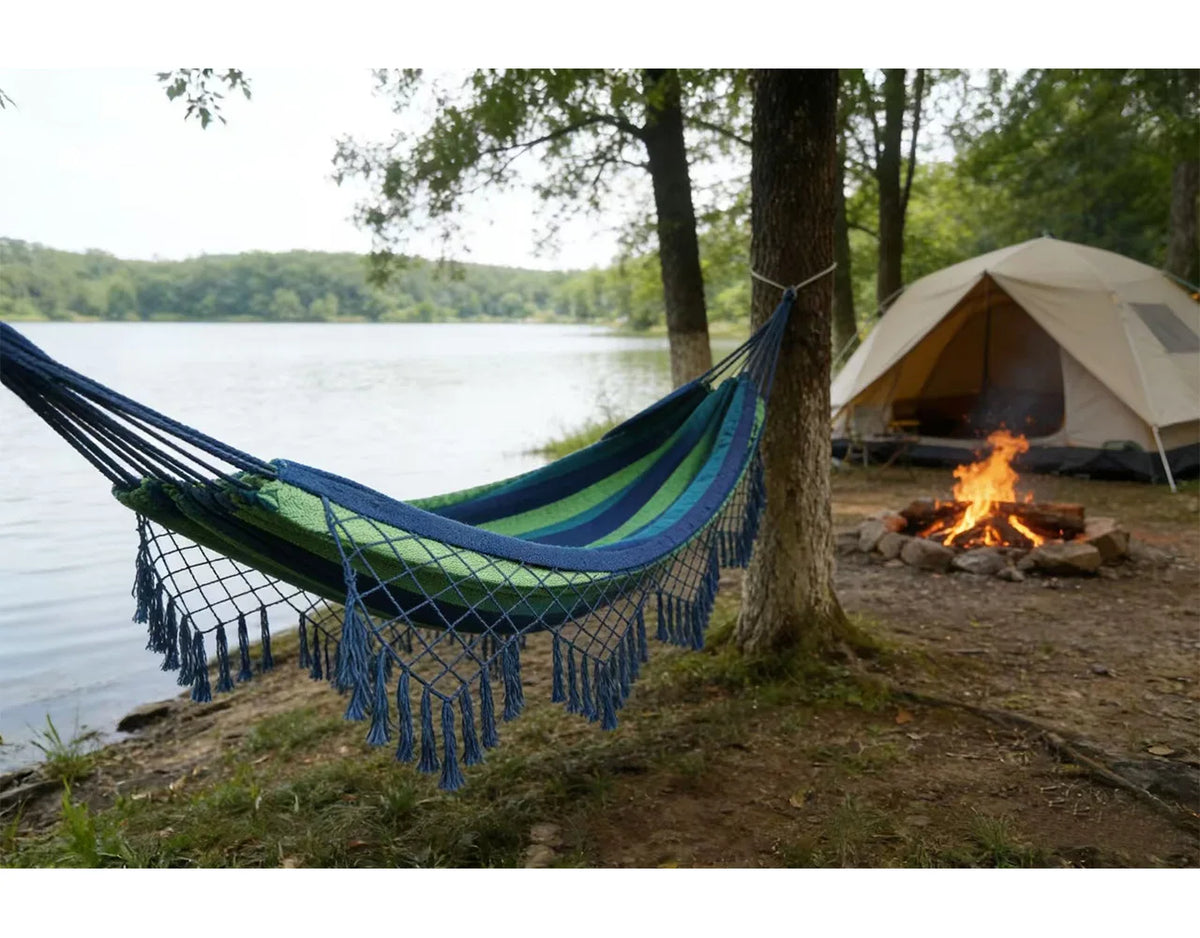 Tassel Hammock Outdoor Anti-Side-Tipping Thickened Canvas Princess Style Hanging Outdoor