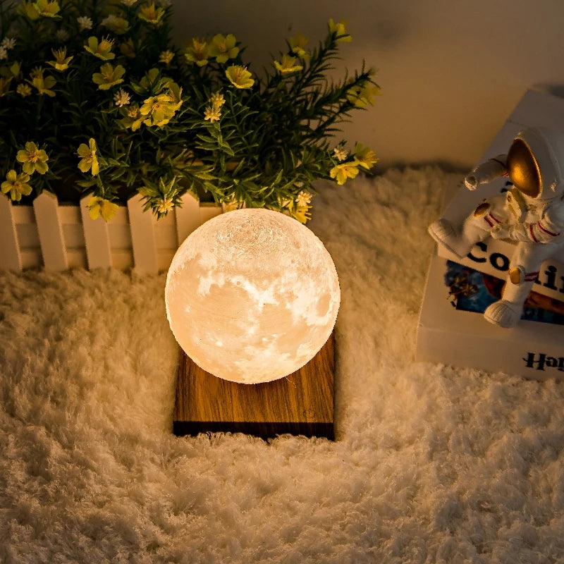 Magnetic Levitation 85mm 3D Printing Night Light Moon Lamp for Home Decoration Christmas
