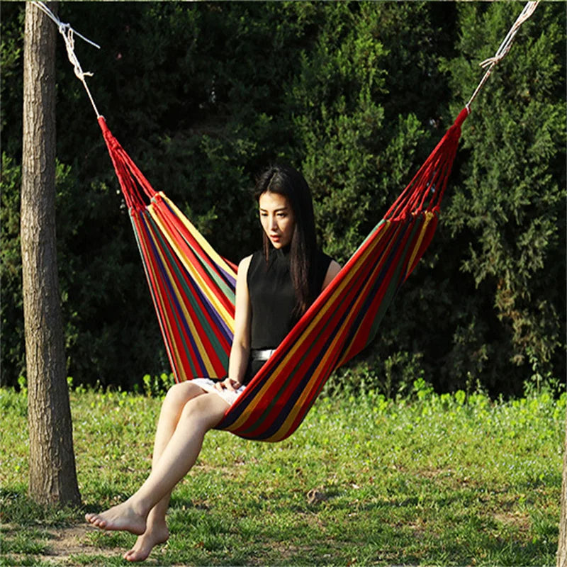 Canvas Hammock Foldable Hanging Swing Portable Outdoor Camping Hammock