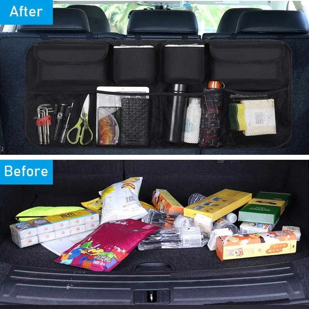 Foldable Storage Organizer Backseat Storage Bag with Adjustable Buckle Strap