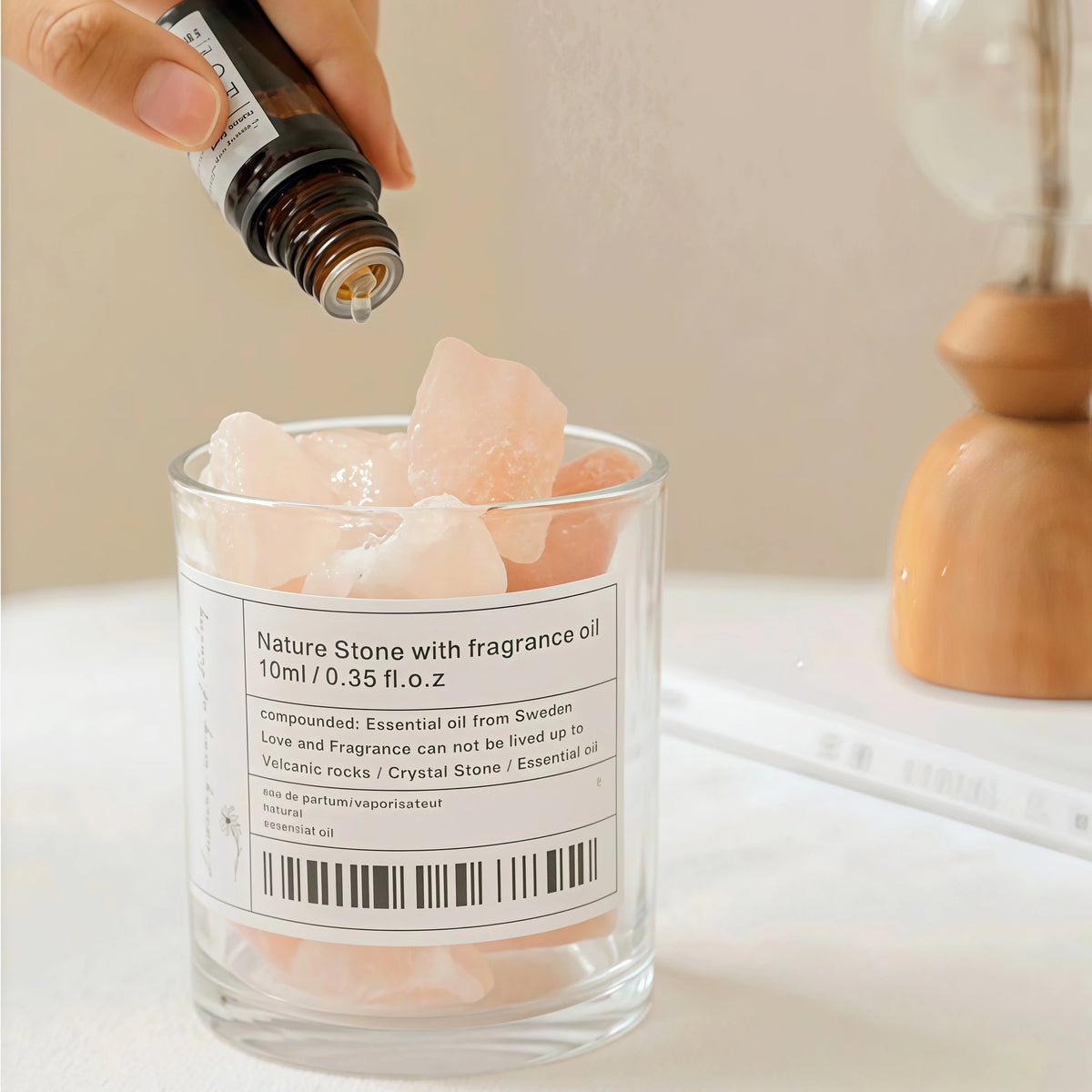 Creative Oil Diffuser Fragrance Stone Container Crystal Stone Ornaments Gift Box Alcohol