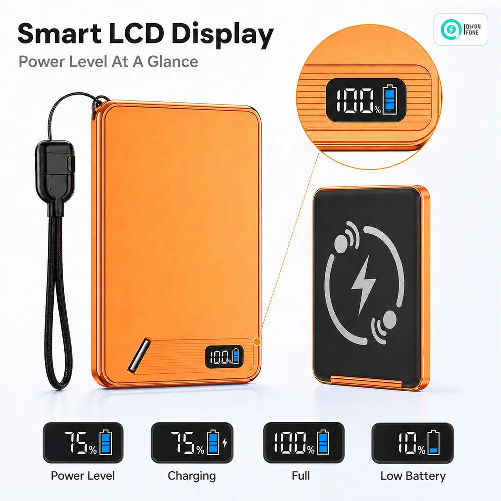 Fast Charging Wireless Power Banks Charger 10000 Mah Mini Magnetic Power Bank 22.5w