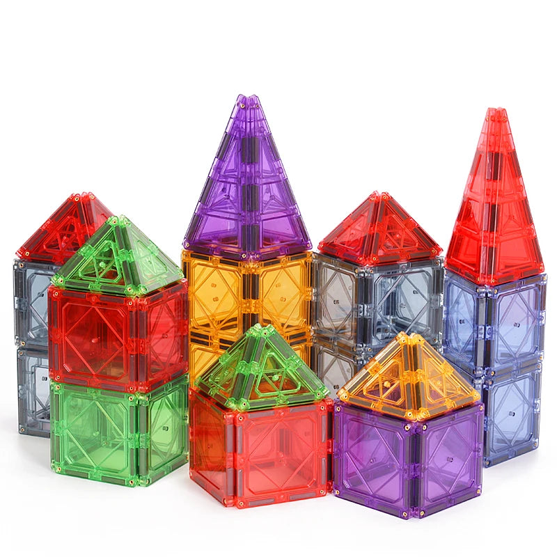 ABS Magnetic Tiles Educational DIY Model Construction Toy-36-Piece Multi-Color Magnetic