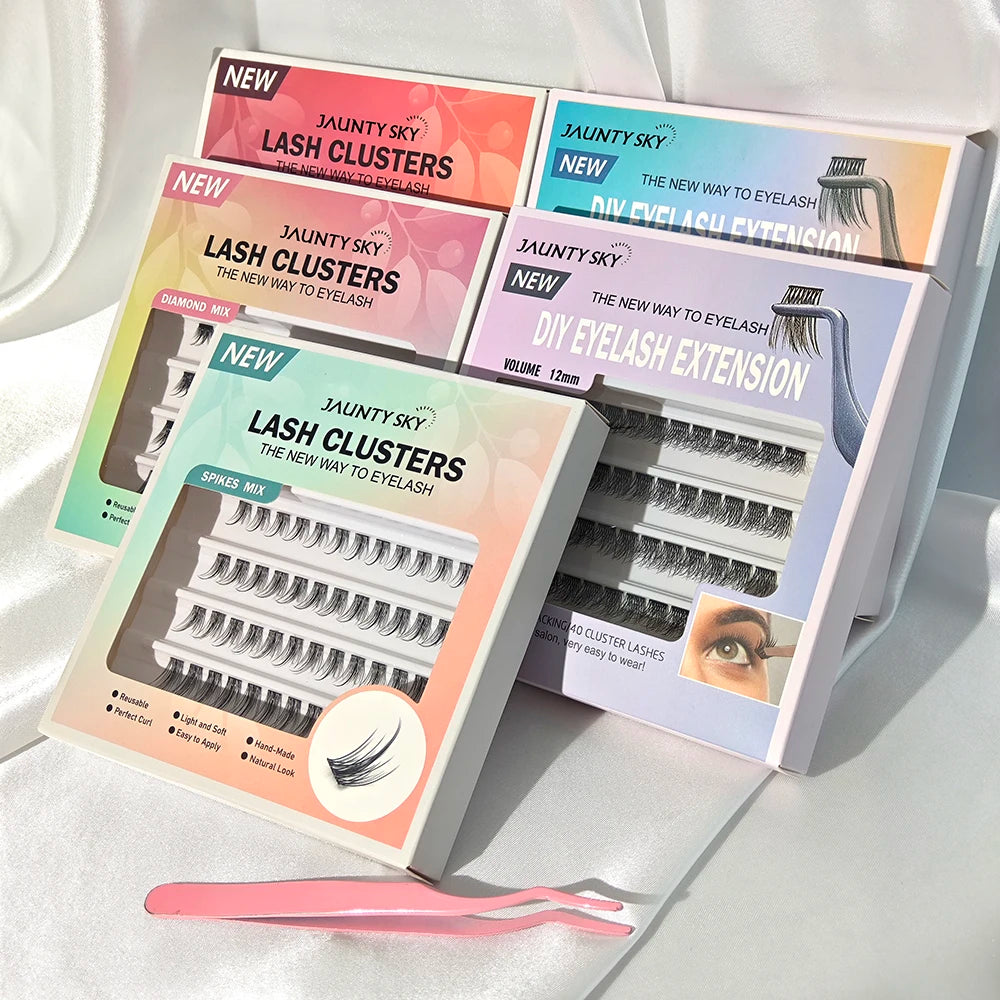 Diy Cluster Lashes Set 0.05 0.07mm Pre-Cut Eyelash Segment Lash Clusters Kit with Lash
