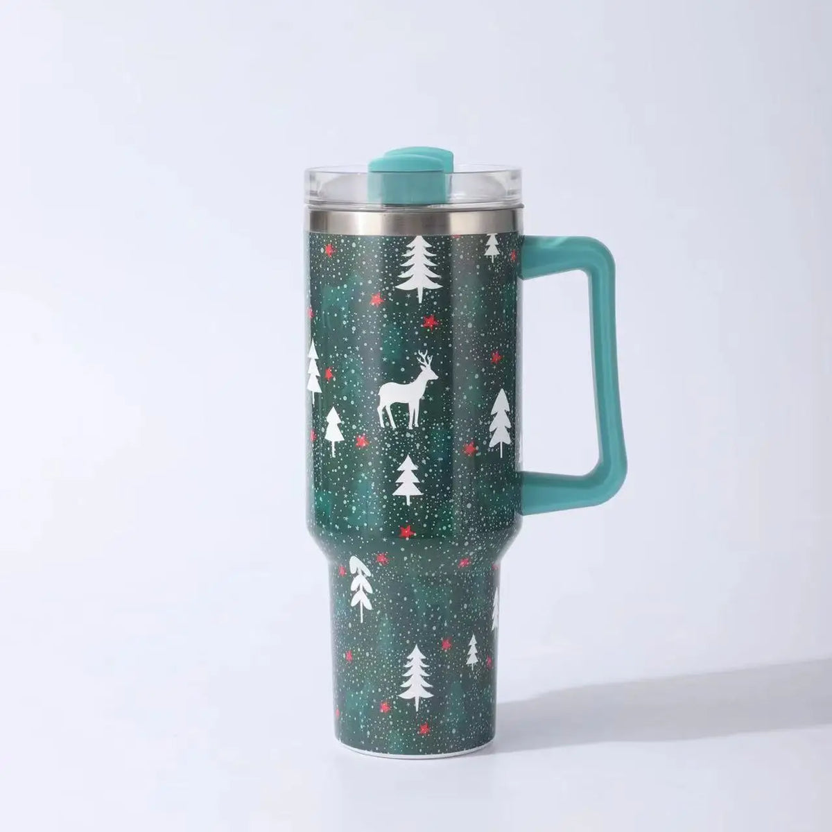Christmas Gift 40Oz Insulated Stainless Steel Travel Tumbler with Handle And For Straw