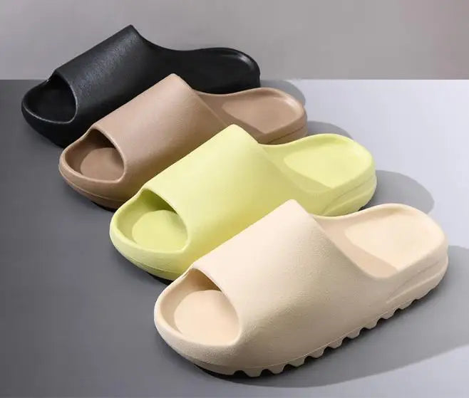 Light Green EVA Cloud Slides Non-Slip Open Toe Unisex Shower Slippers Lightweight Indoor