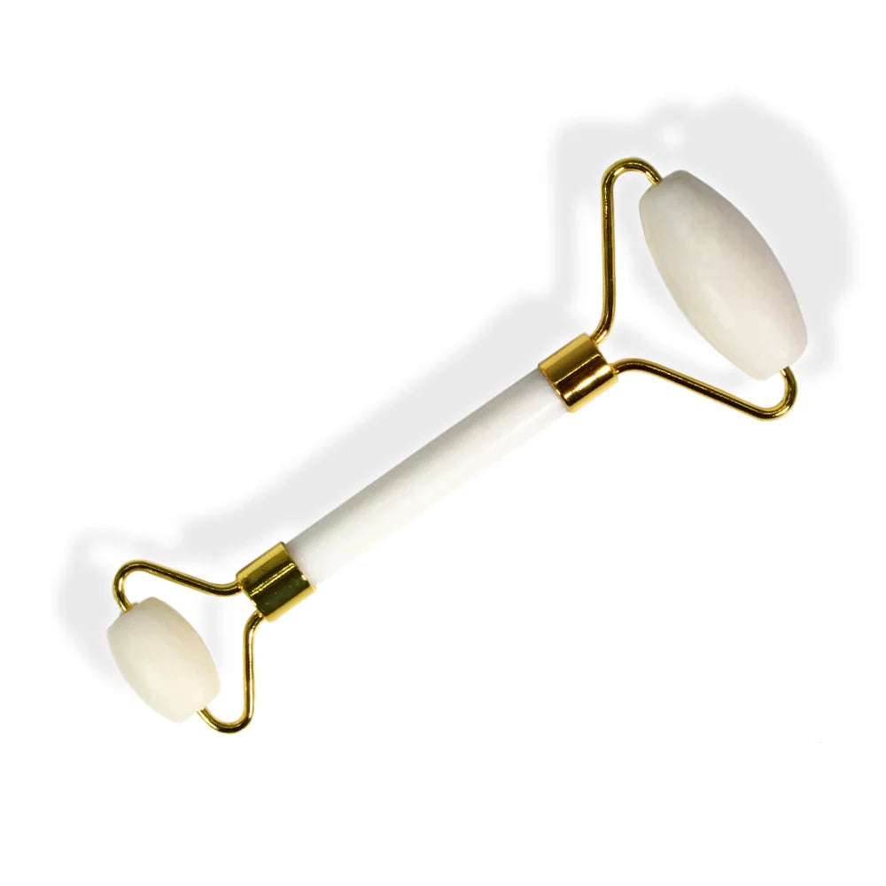 Natural ClassA+ White Jade Roller and Guasha Set for Skin Tighten and Massage