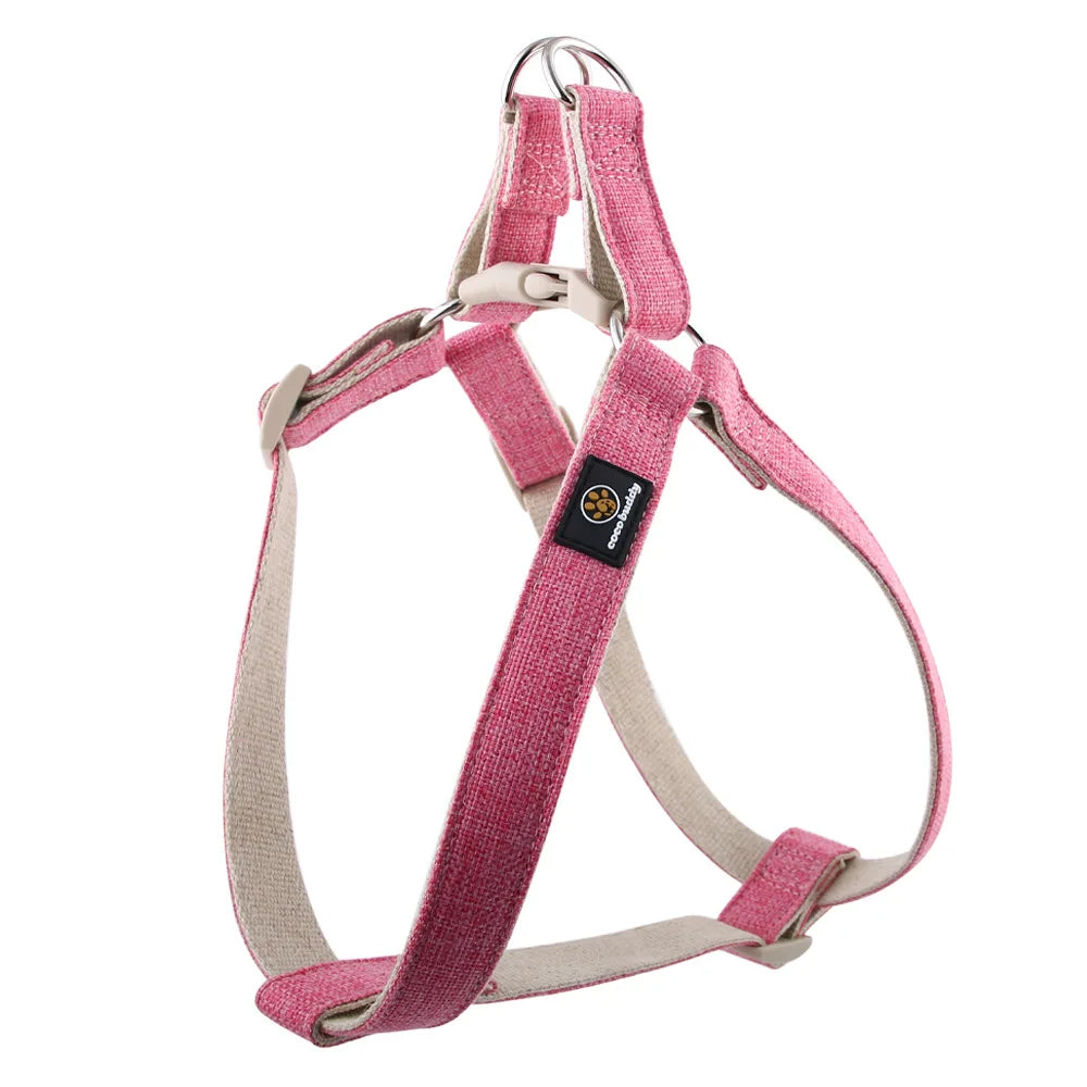 Eco-Friendly Cotton Linen Step-In Vest-Style Dog Harness Adjustable No Pull Soft