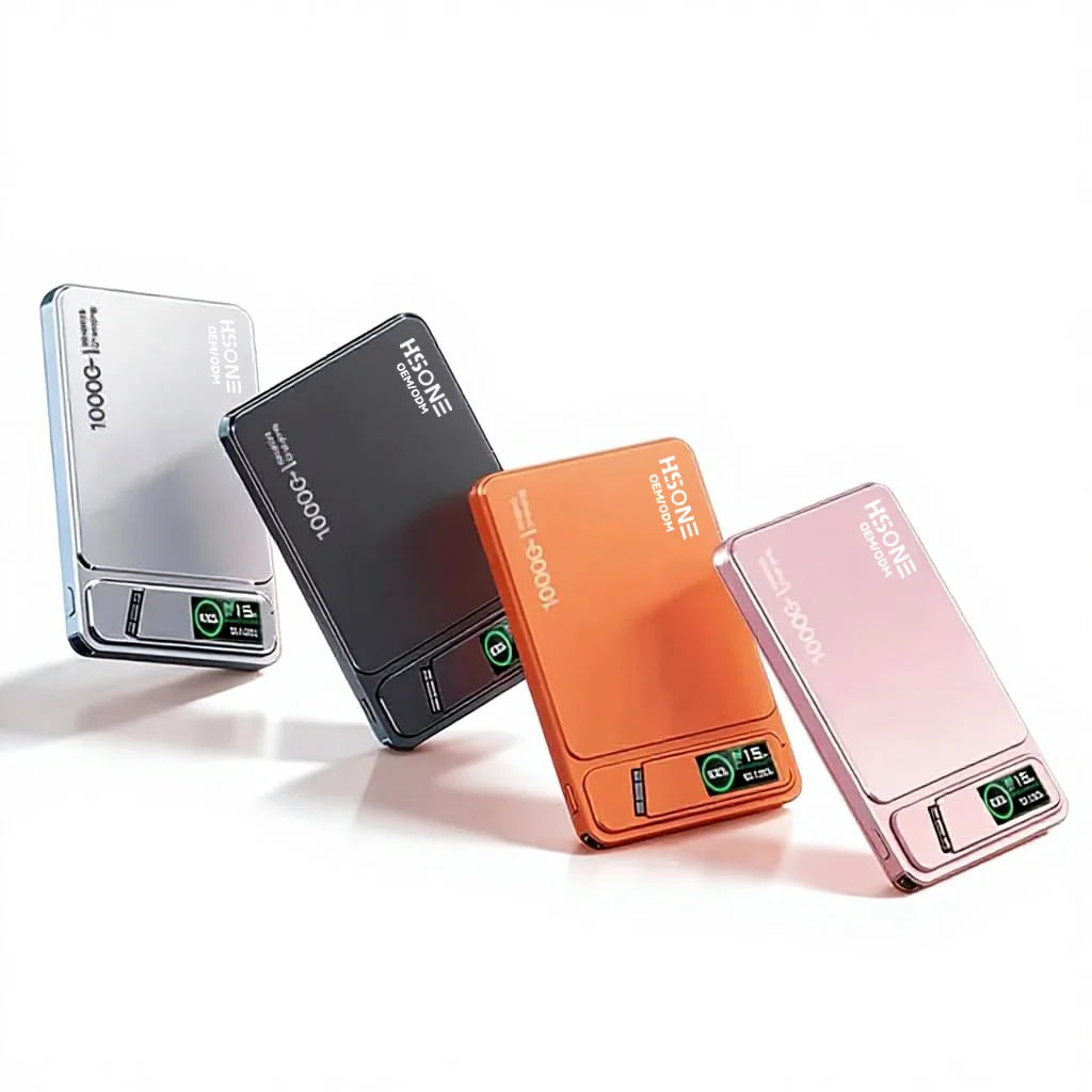 N52 Magnetic Power Bank with Stronger Grip TFT Real-Time Display 15W Fast Wireless
