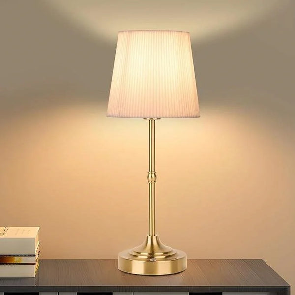 Luxury Modern Decorative Light USB Rechargeable Fabric Table Lamp Cordless Table Lamp