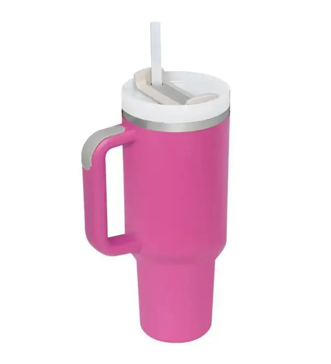 304 Stainless Steel 40oz Double Wall Vacuum Insulated Tumbler with Straw and Hand Grip