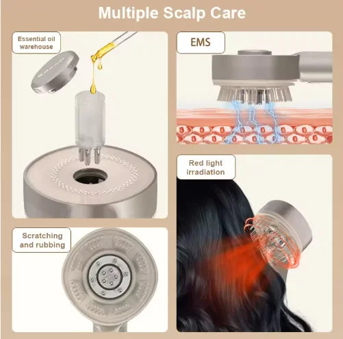 Electric Hair Oil Applicator Comb with Red Light, Portable Handheld Design