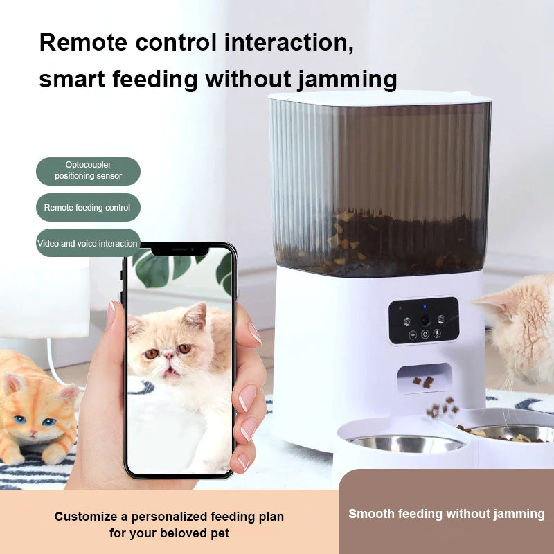 Automatic Cat Feeder with Camera 5L Dual Pet Timed Electric Smart APP Food Feeding