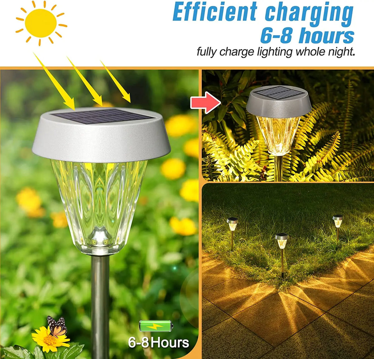 Solar Outdoor Decorations Waterproof Solar Yard Lights 7 Color Changing Solar Garden