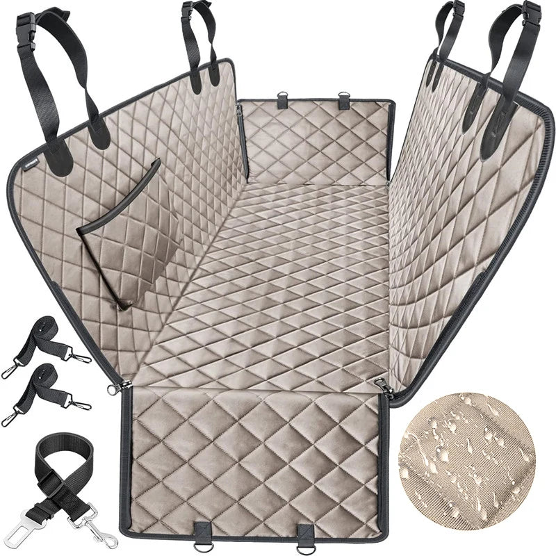 Pet Car Seat Cover for Back Seat Waterproof Dog Hammock for Cars SUVs Trucks Durable Car