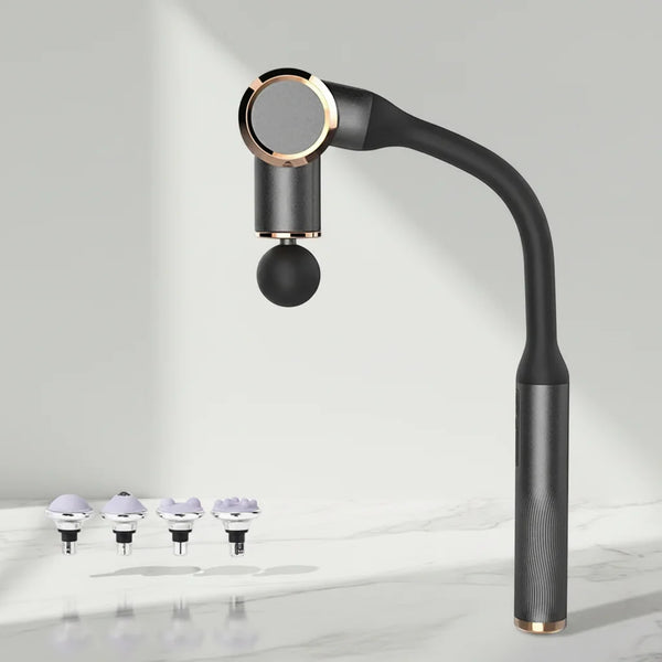 Professional Adjustable Angle Massage Gun 4 Heads Deep Tissue Percussion Portable