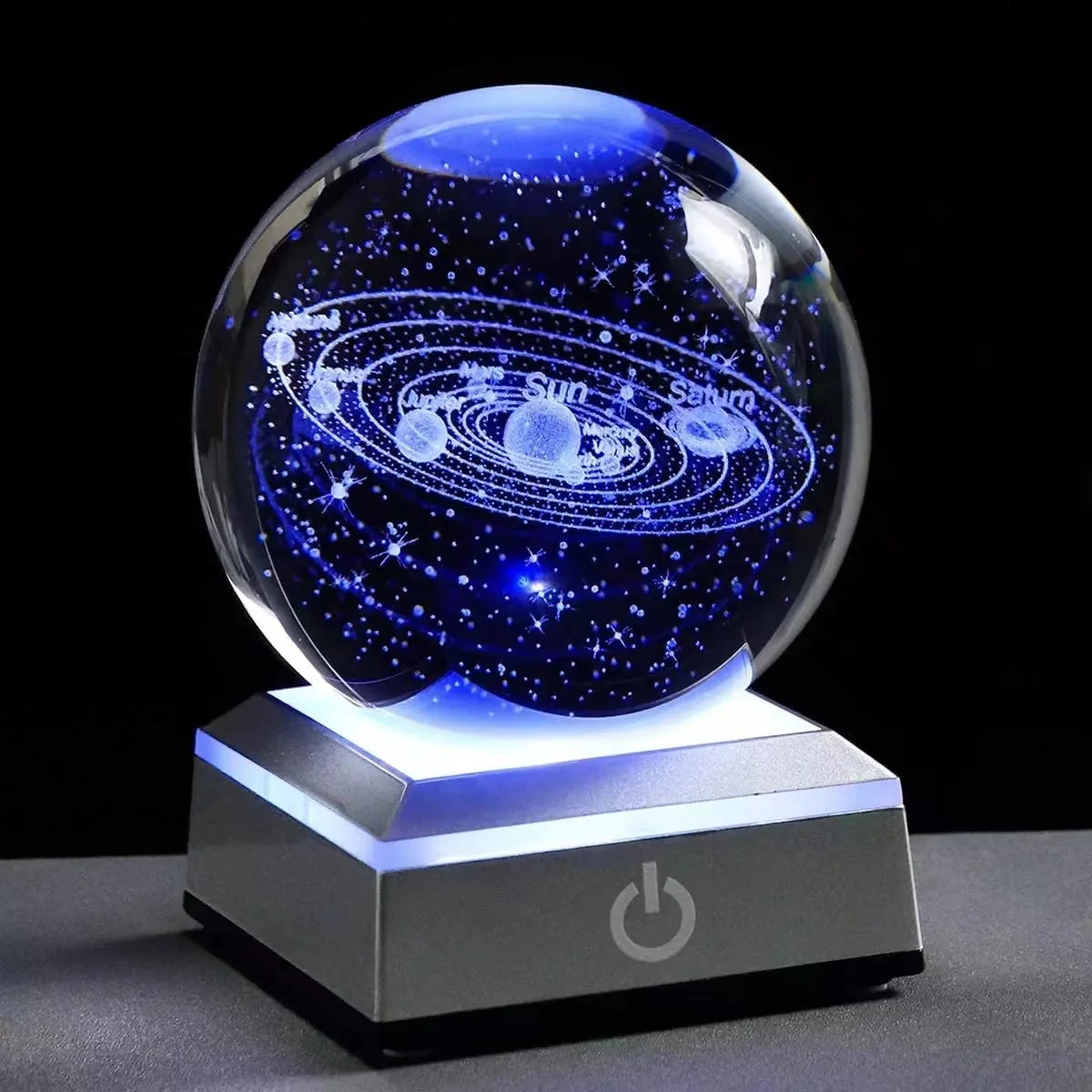 Galaxy Magic Small Table Crystal Ball Night Light Custom 3D Laser Engraving UV Printing