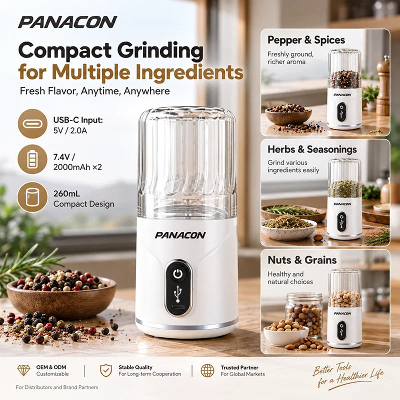Custom Electric Pepper and Salt Grinder Set Portable Rechargeable Spice Powder Machine