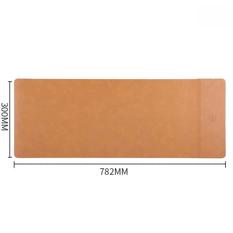 15W Fast Wireless Charging Mouse Pad, Small PU Leather Non-Slip Desk Mat with for Office