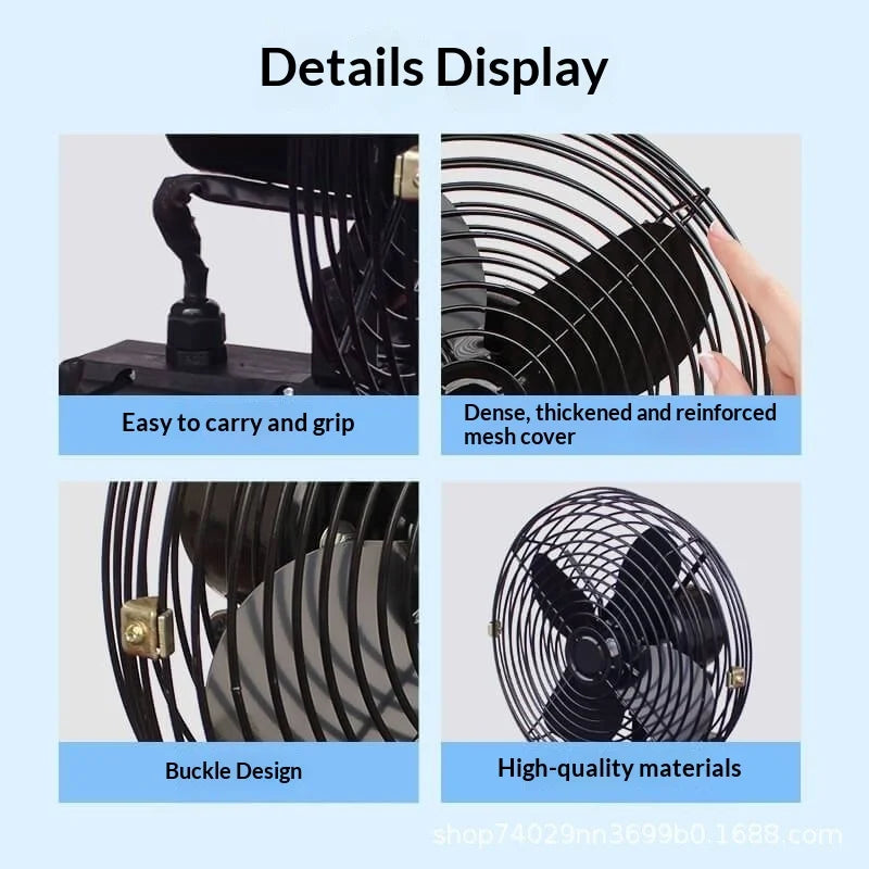 Outdoor Camping Lithium Battery Electric Fan High-Power Long-Lasting Portable Silent