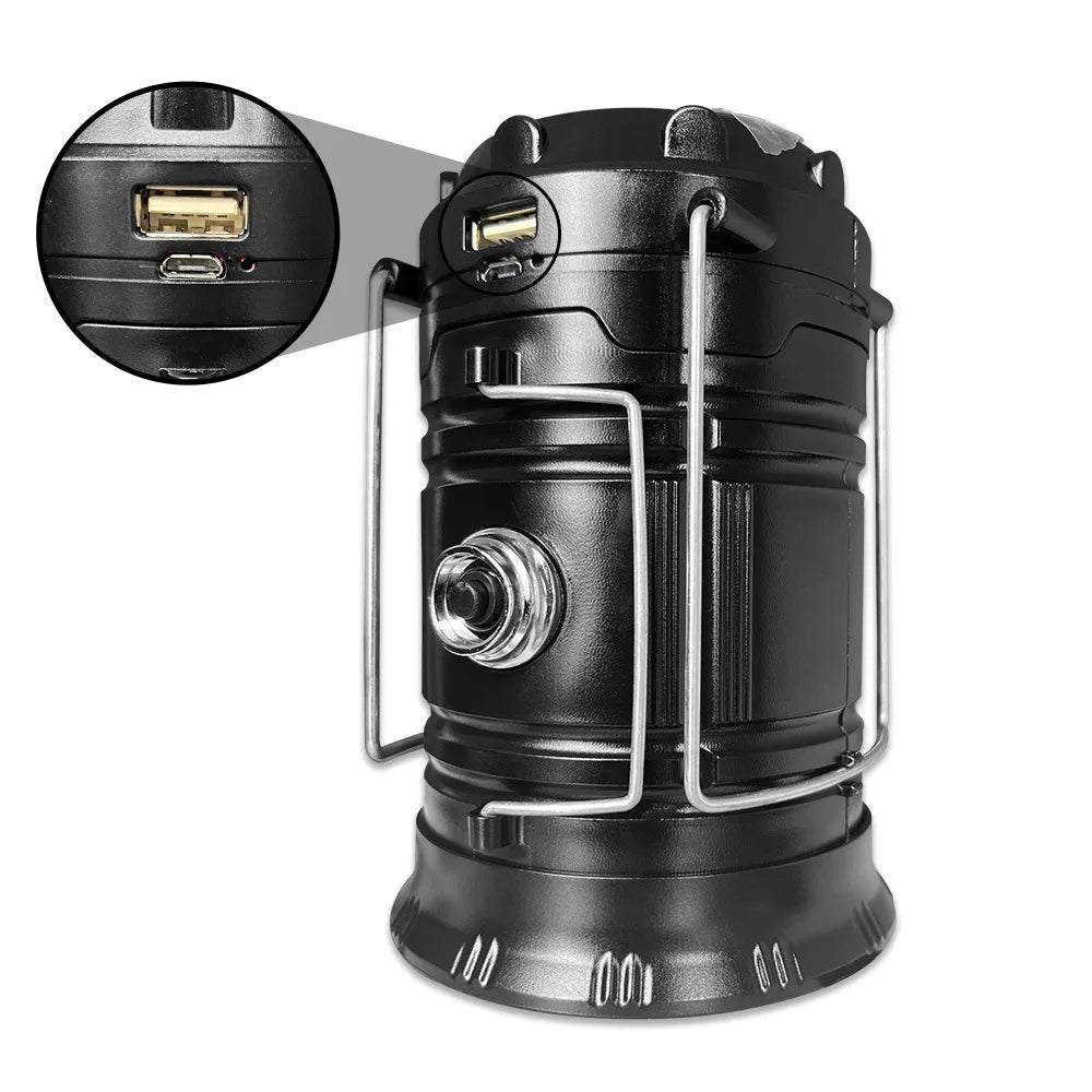 Multifunctional Solar Camping Lantern Usb Rechargeable Portable Outdoor Emergency Led