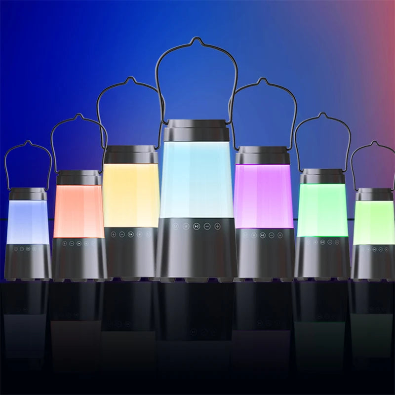 New Portable Waterproof Wireless Speaker BT Speaker Tent Light Speaker with White