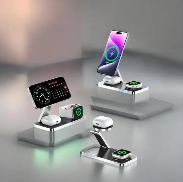 Wireless Charging Station 3 in 1 Fast Max Charging Charger Stand Foldable Wireless