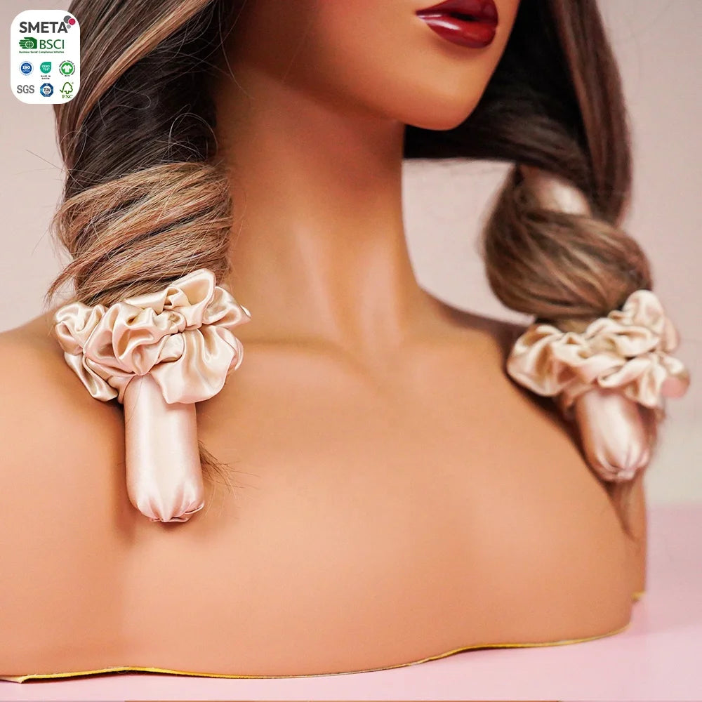 Waves Curling Rod Headband Heatless 100% Real Mulberry Silk Hair Curler
