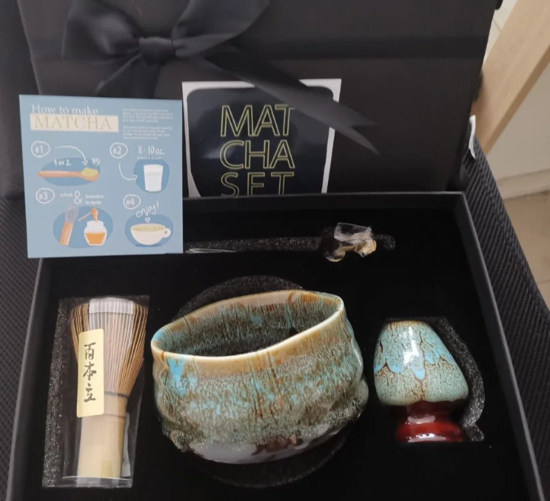 Custom Premium Japanese Traditional Professional Bamboo Matcha Whisk Tea Set Ceremonial