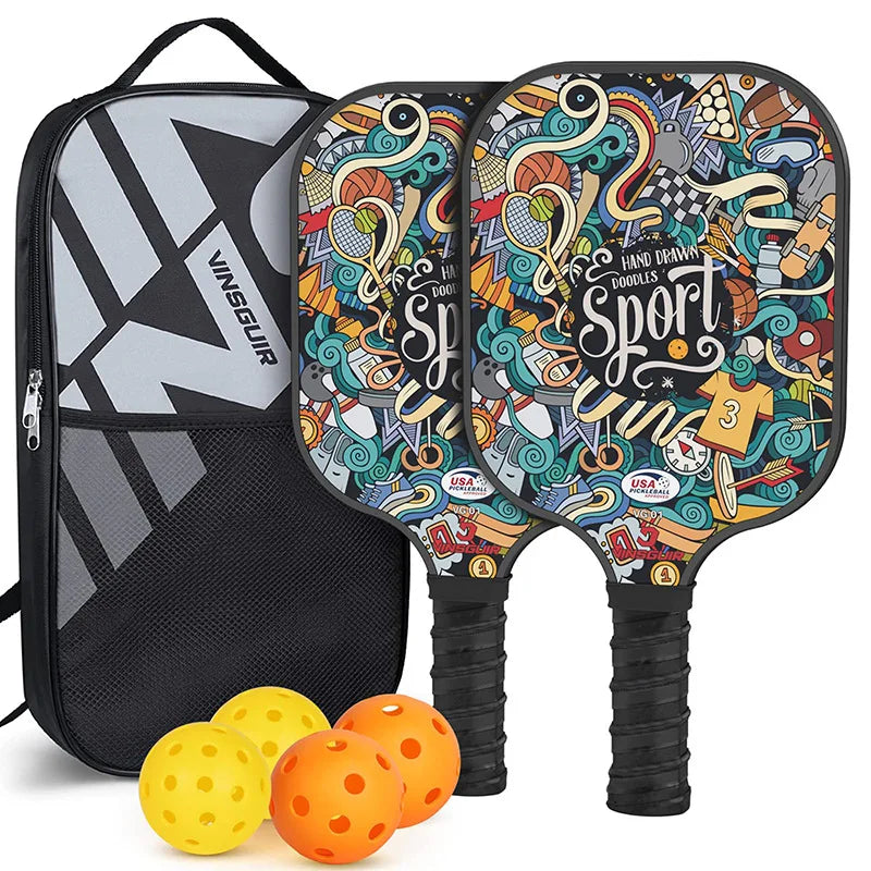 Pickleball Paddle Training Set with Honeycomb Core Full Fiberglass 13.5mm Thickness
