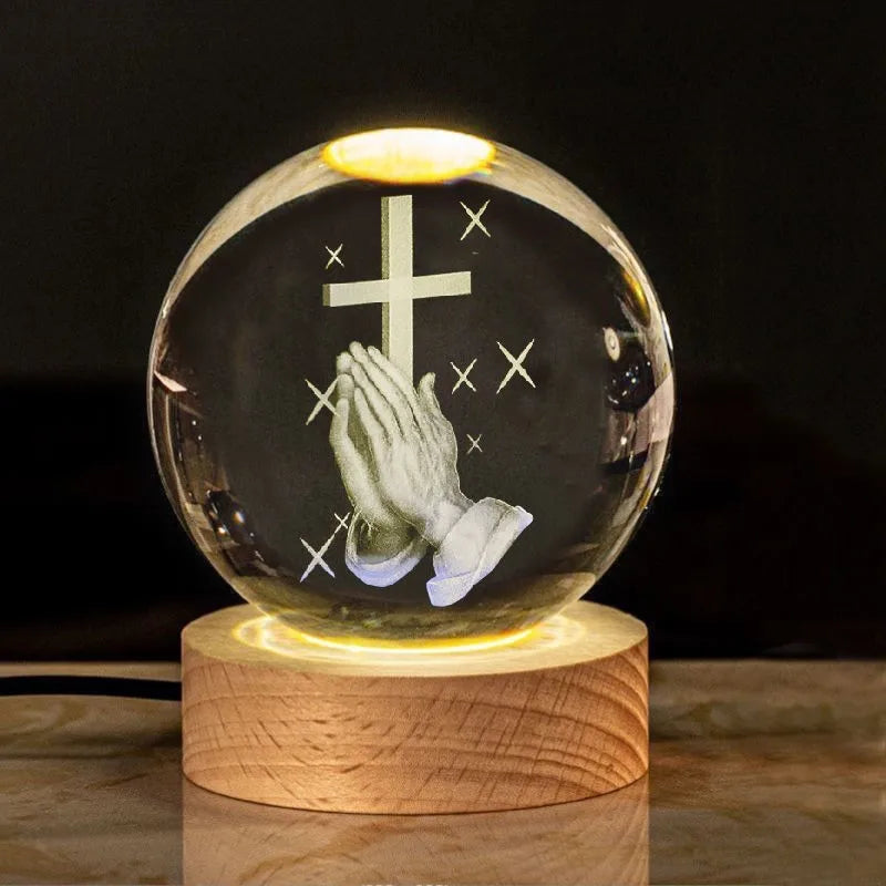 Customizable 3D Laser Engraved Islamic Ball Eco-Friendly Polished Religious Night Light