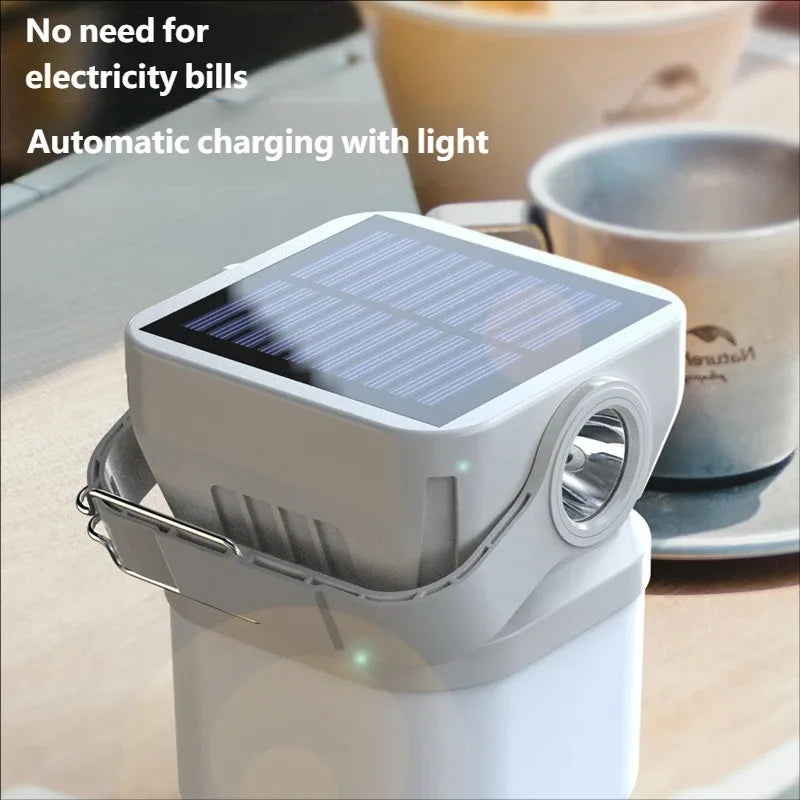 Solar Rechargeable Camping Lantern Long Lasting Battery Tent Light Emergency Lighting