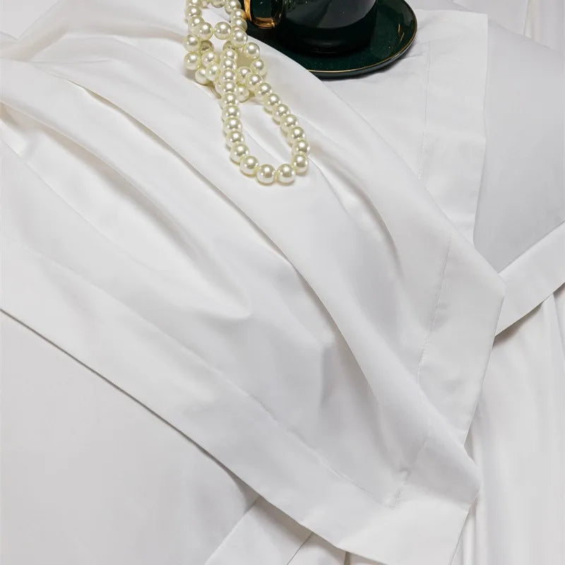 Hotel Linen 60s Pure White Satin Rectangle Pillowcase with Active Printing and Dyeing