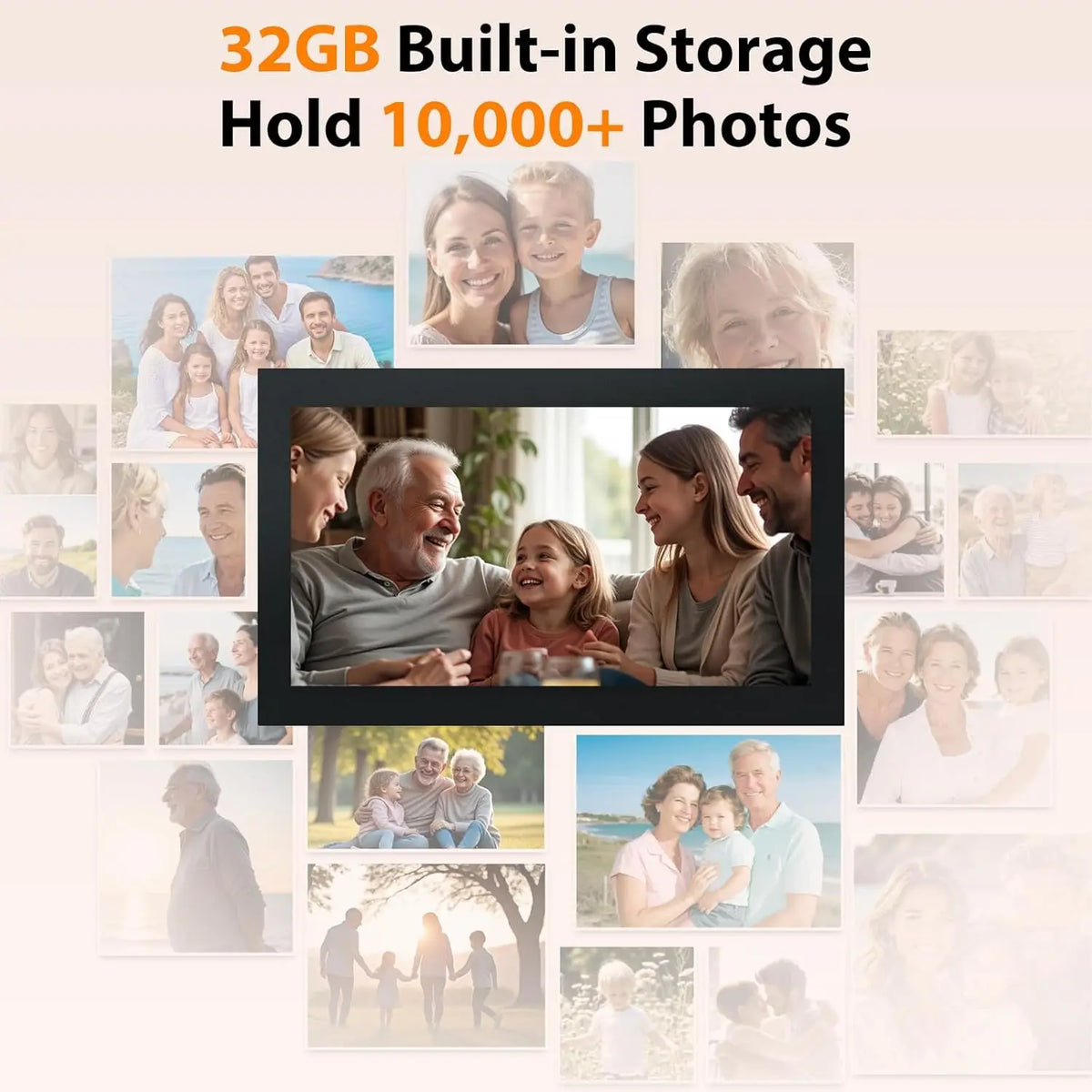 15.6 Inch WiFi Digital Picture Frame, 64GB, 1920x1080 IPS Full HD Screen