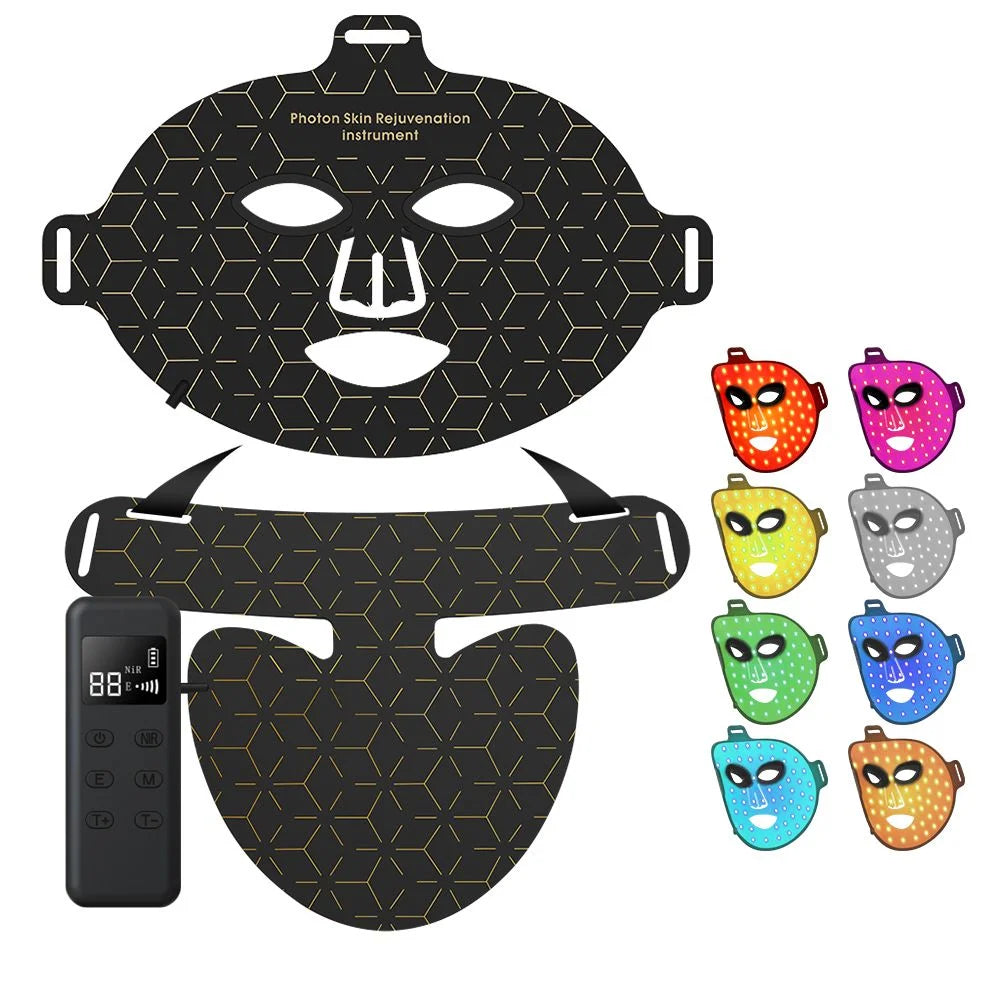 Silicone LED Face Mask with 4 Light Colors, 630nm Red and 850nm Infrared