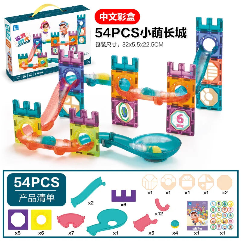 107 Pcs Strong Magnetic Building Tiles Blocks Model Construction Toys for Kids 2 to 4