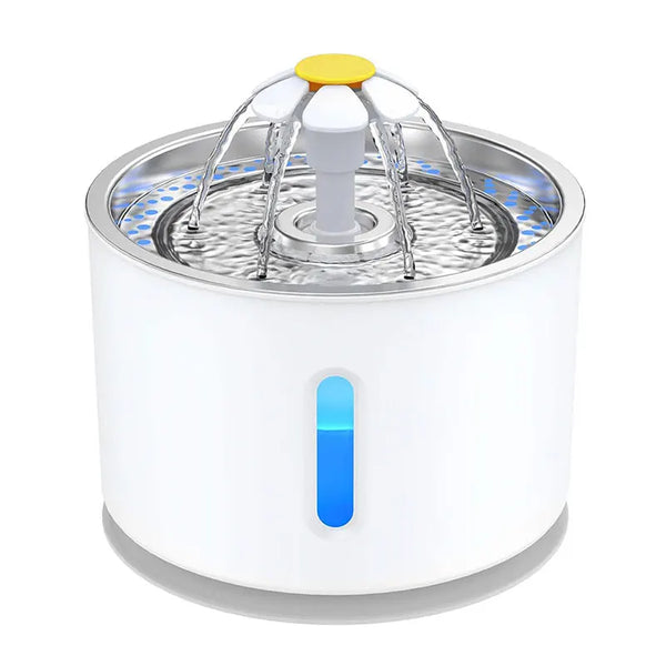 2.5l/84oz Bpa-Free Automatic Pet Drinking Water Fountain With Stainless Steel Tray 4 Flow
