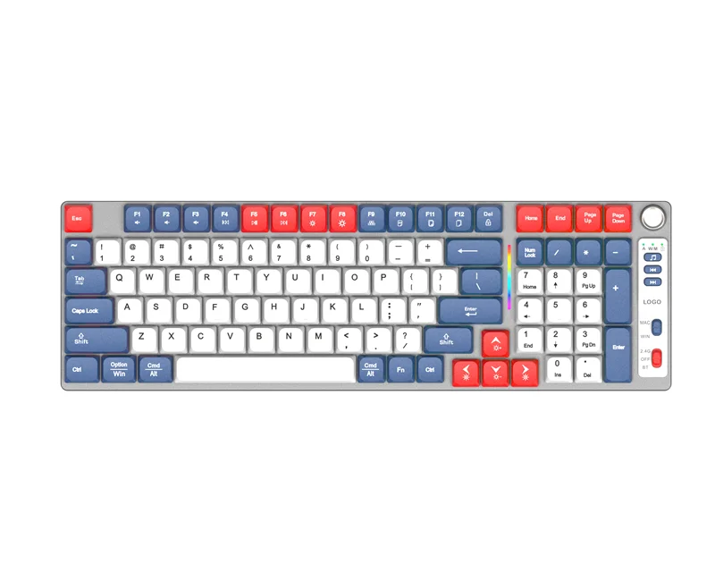 Low Axis Mechanical Keyboard 2.4G 84 Keys Anti-Ghosting RGB Backlight Multimedia Keys USB