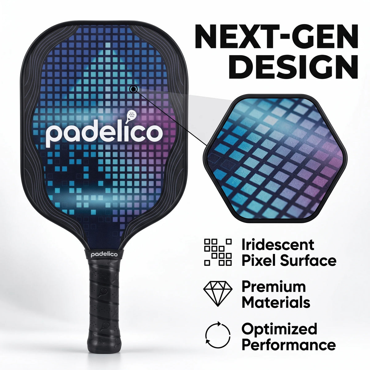 Rectangular Fiberglass Pickleball Paddle Full Set, 11mm Thick and 230g Weight