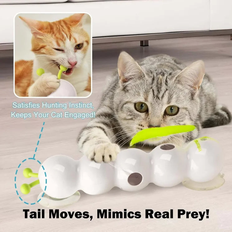 Electric Caterpillar Cat Toy Automatic Self Amusing Smart Sensor Teaser with Suction Cup