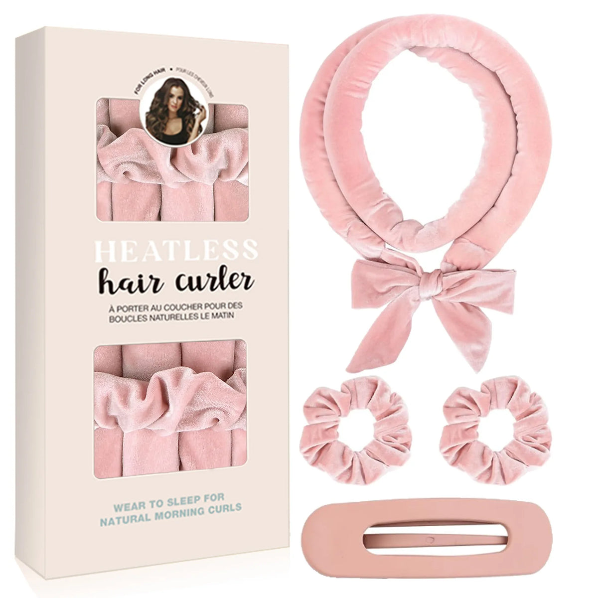 Luxury Velvet Heatless No Heat Curlers Overnight Headband with Filled Roller Frizz-Free