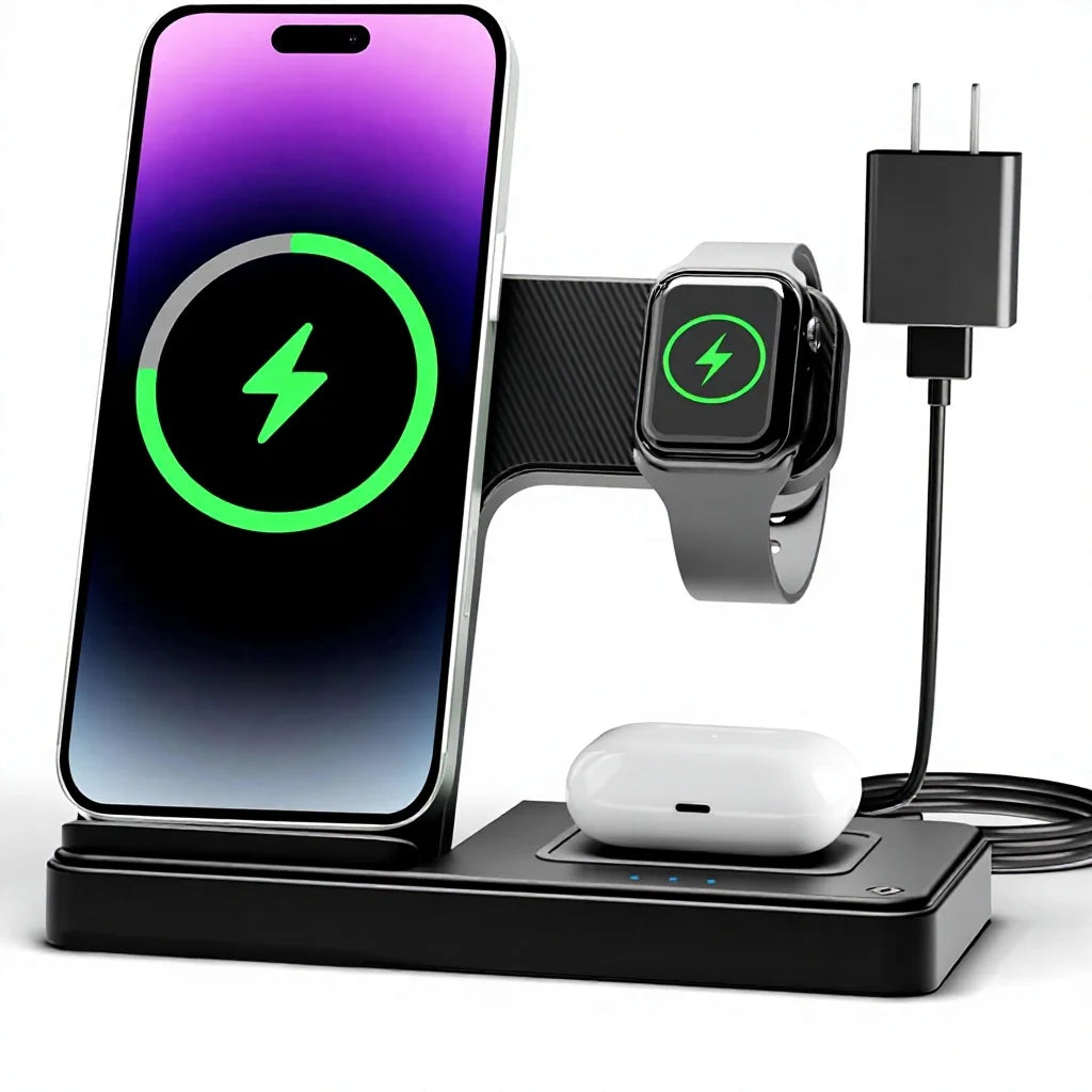 3 in 1 Wireless Charging Station Fast Charging Portable and Fast Wireless Charging