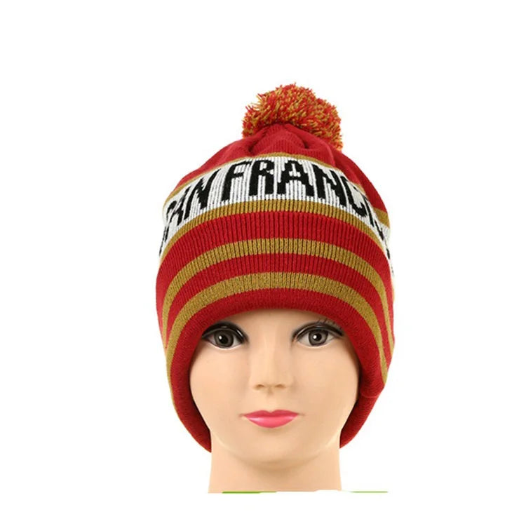 Jacquard Pattern Warm Knitted Beanie Hat Nice Beanie Winter Hats Promotional Beanies