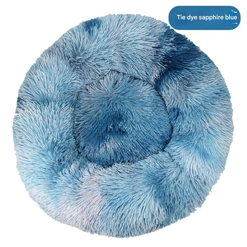 Luxury Fluffy Cushion Plush Soft Donut Dog Bed Accessories Washable Calming Sofa Camas
