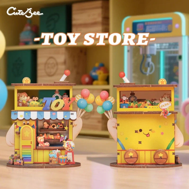CuteBee DIY Miniature House Kit Mini Store Series Miniatures Puzzles Dolls House