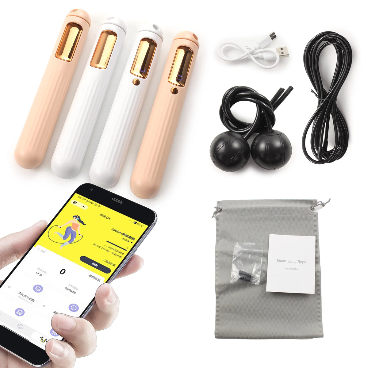 Smart Skipping Rope with App Data Analysis Ideal Weighted Jump Rope for Fitness