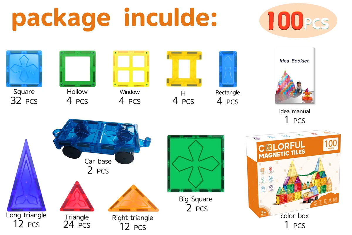 Magnetic Building Blocks STEM Educational Magnet Toys Building Strongest Magnetic Tiles