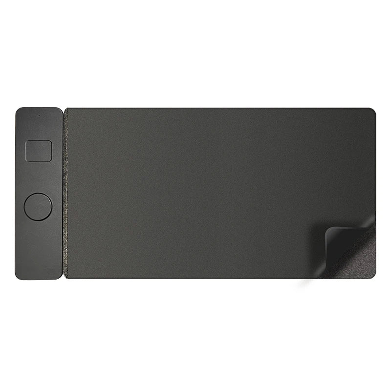 Detachable Magnetic Fast 15W Wireless Charging PU Leather Desk Mat Mouse Pad Water
