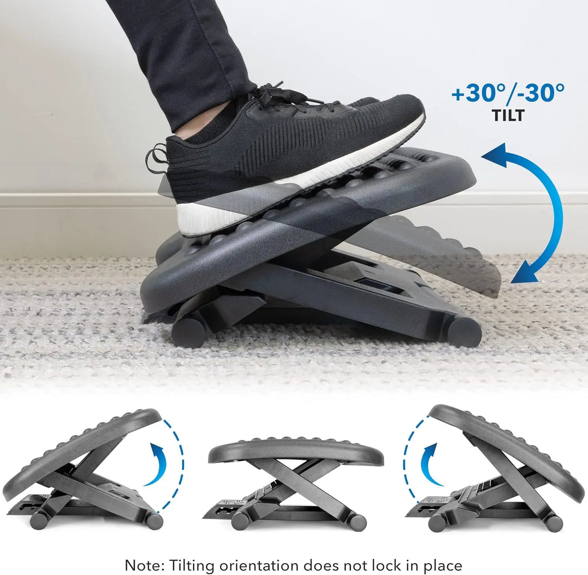 Ergonomic Under Desk Footrest with 3 Height Levels