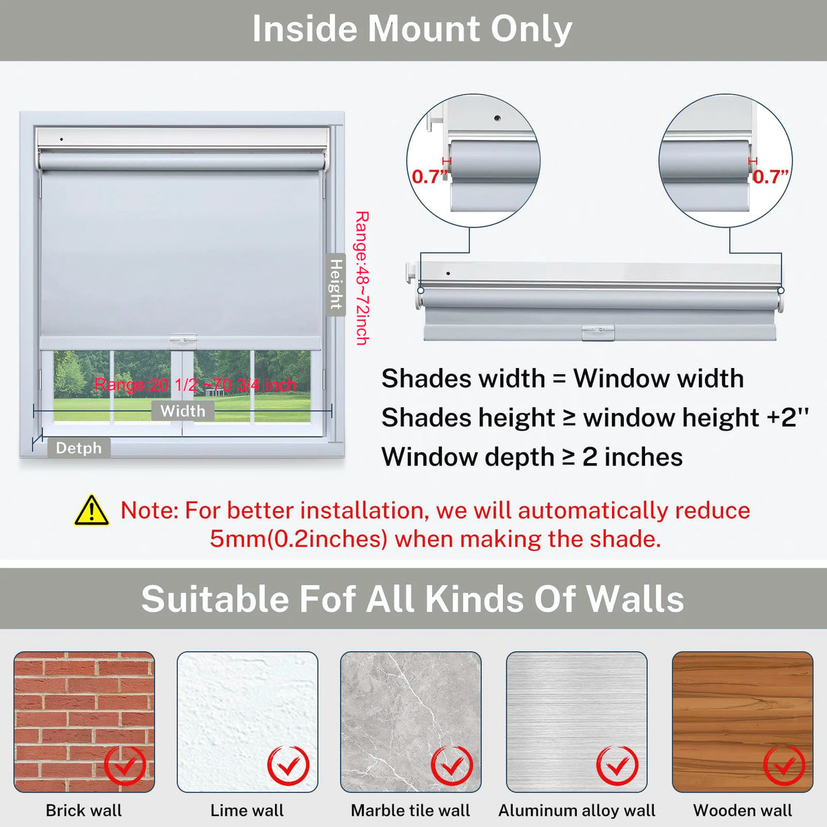 Blackout Free-Stop Roller Shades Privacy Window Spring No Tools No Drill Cordless Zebra